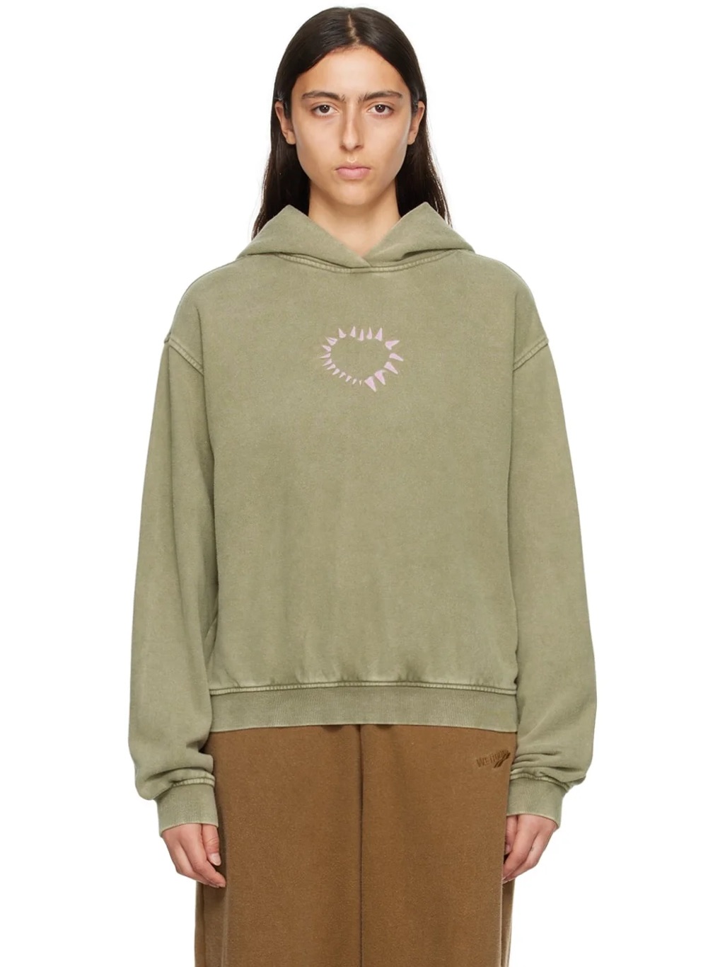 We11done Heart Khaki Hoodie Size Small Nwt